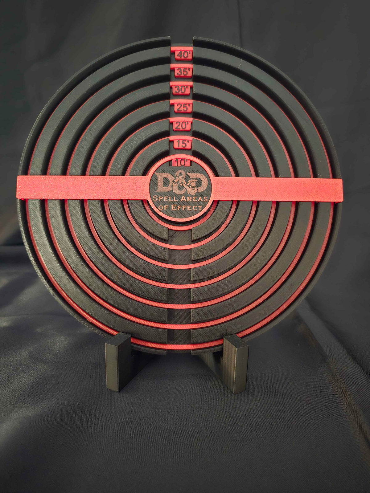 RPG Circle Spell AoE - 10', 15', 20', 25', 30', 35', 40' Cirlces+Holder for 28mm-32mm Scale RPG