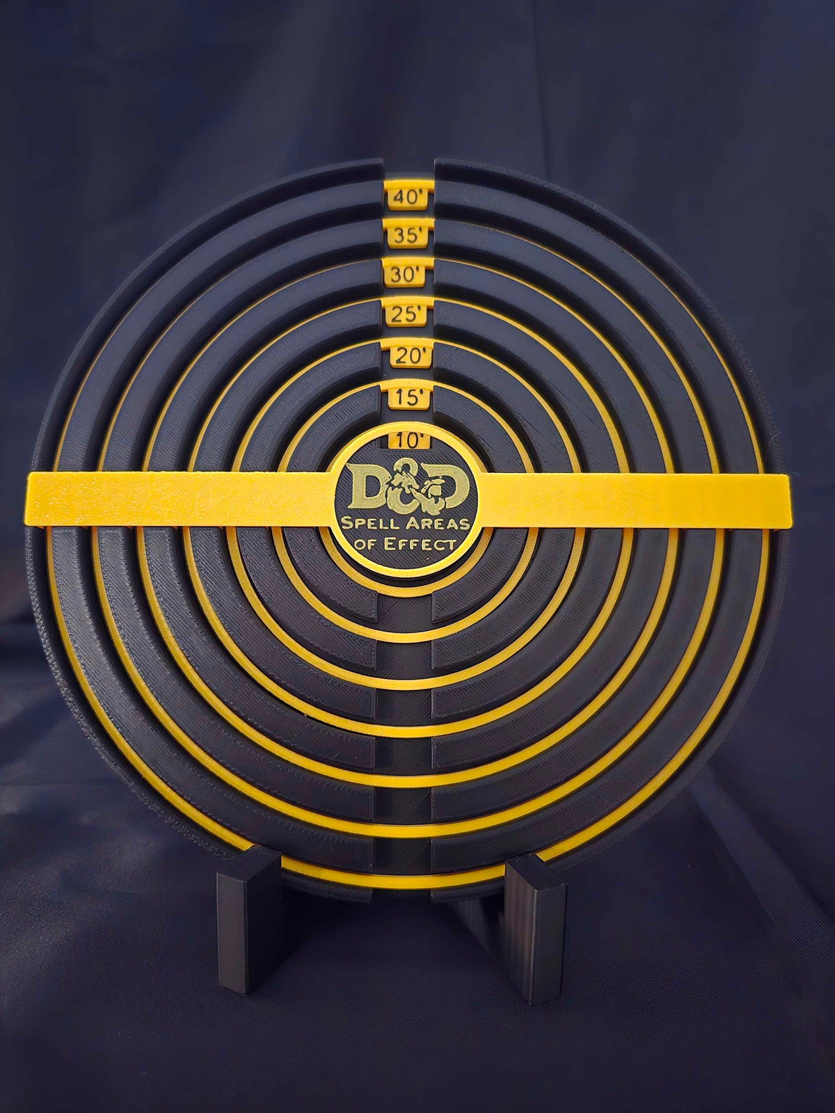 RPG Circle Spell AoE - 10', 15', 20', 25', 30', 35', 40' Cirlces+Holder for 28mm-32mm Scale RPG